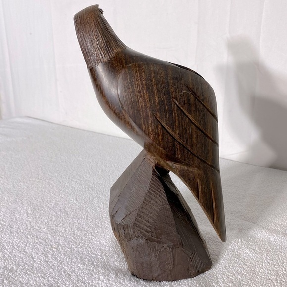 Vintage Handcrafted Hand Carved Wooden Bird Sculpture - Picture 5 of 10